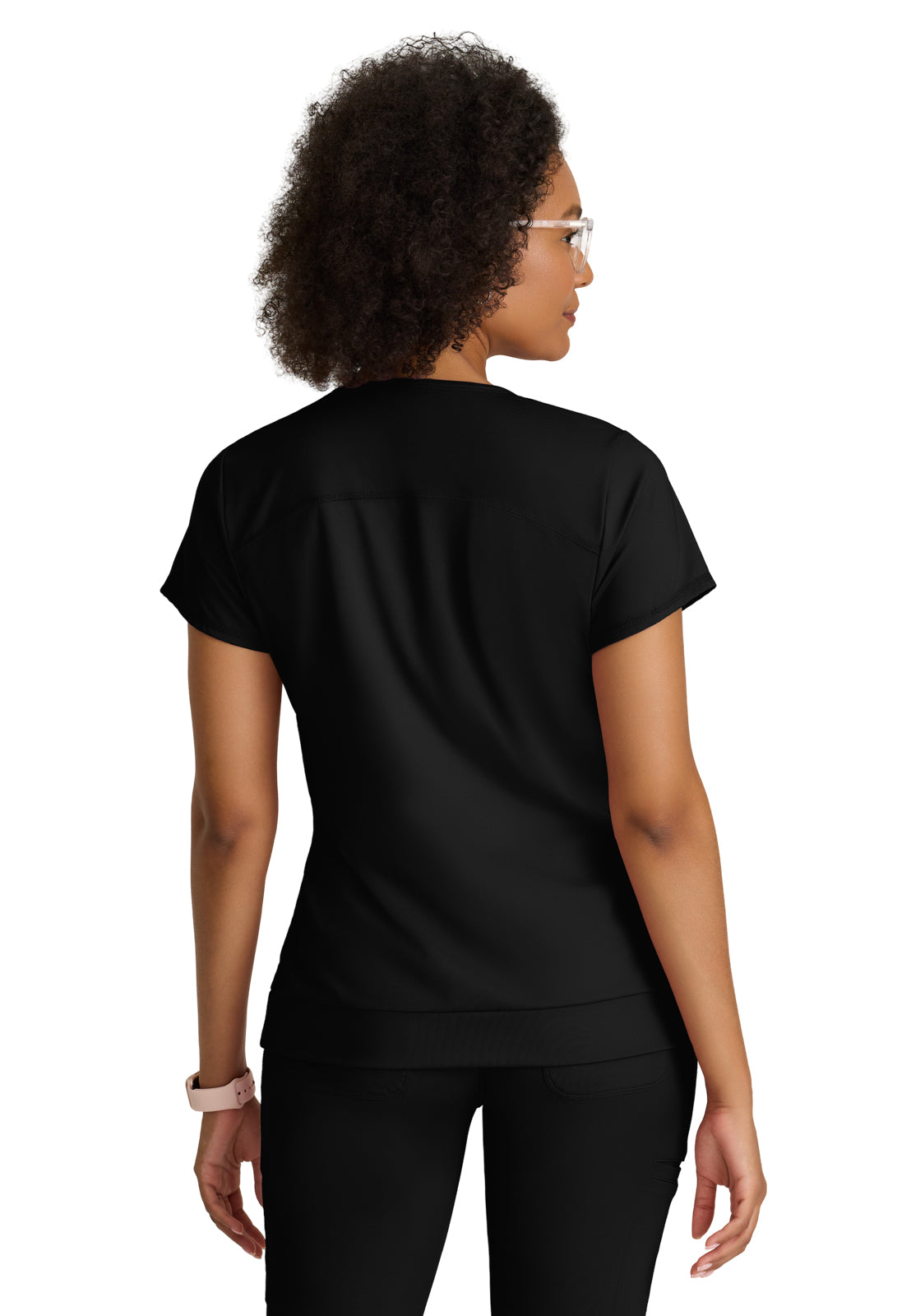 Two Pocket V-Neck Motivate Top - GRST250 - Black