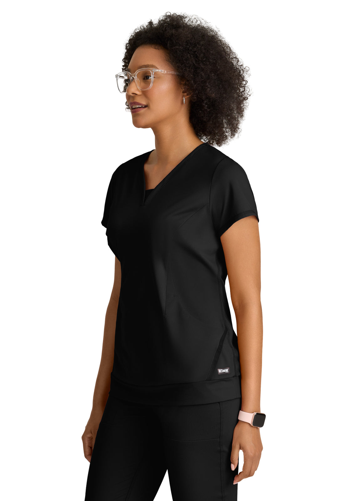 Two Pocket V-Neck Motivate Top - GRST250 - Black