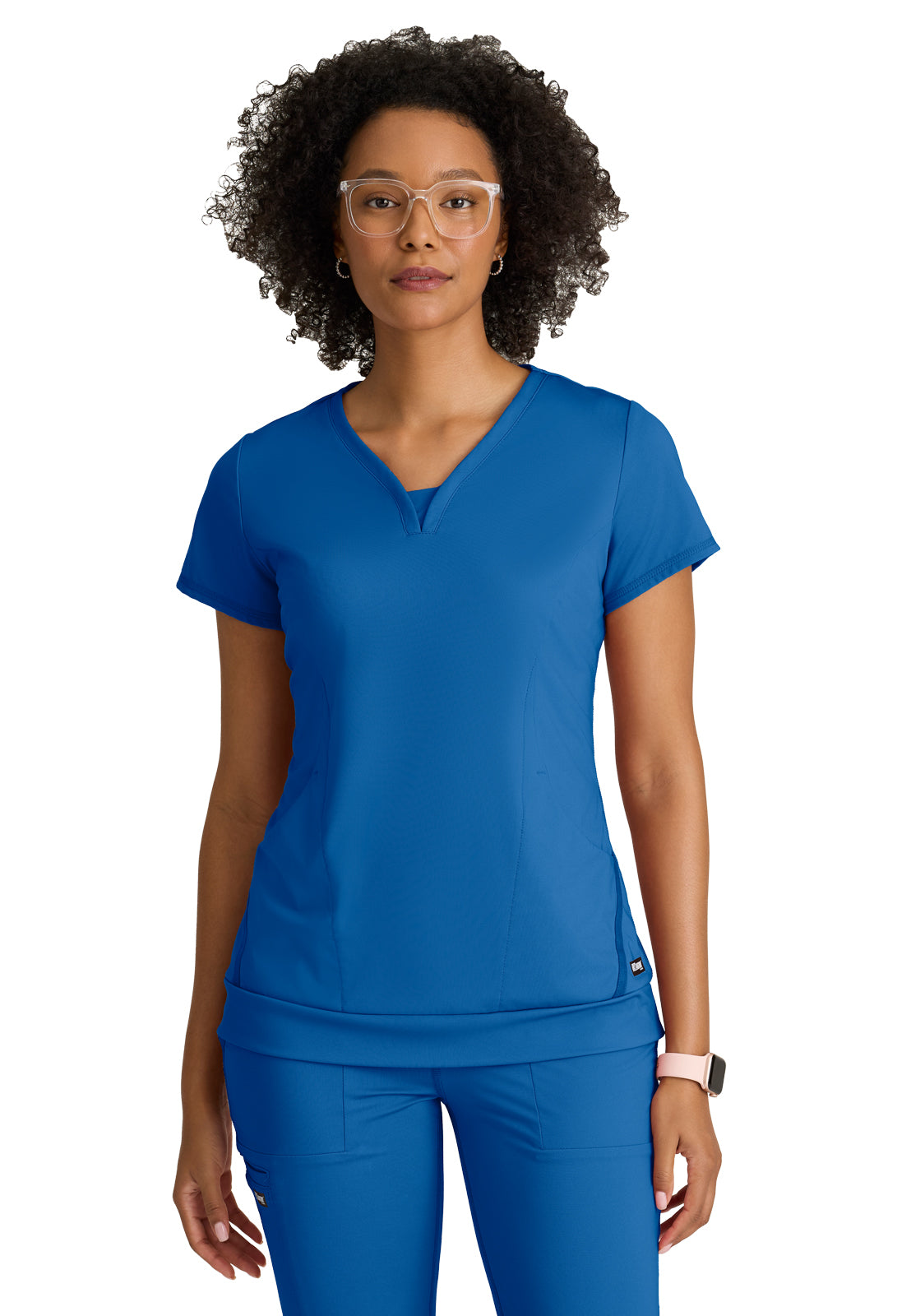Women's Two-Pocket V-Neck Motivate Scrub Top - GRST250 - New Royal