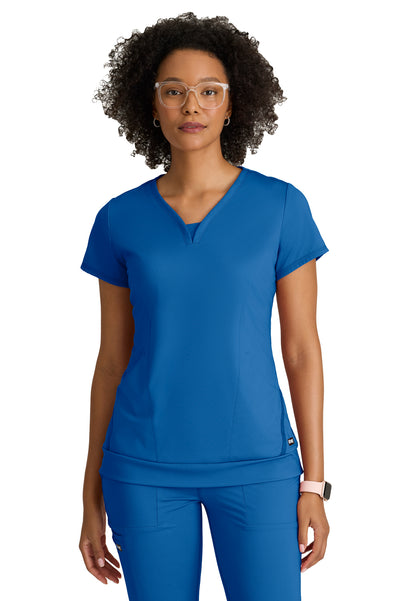 Women's Two-Pocket V-Neck Motivate Scrub Top - GRST250 - New Royal