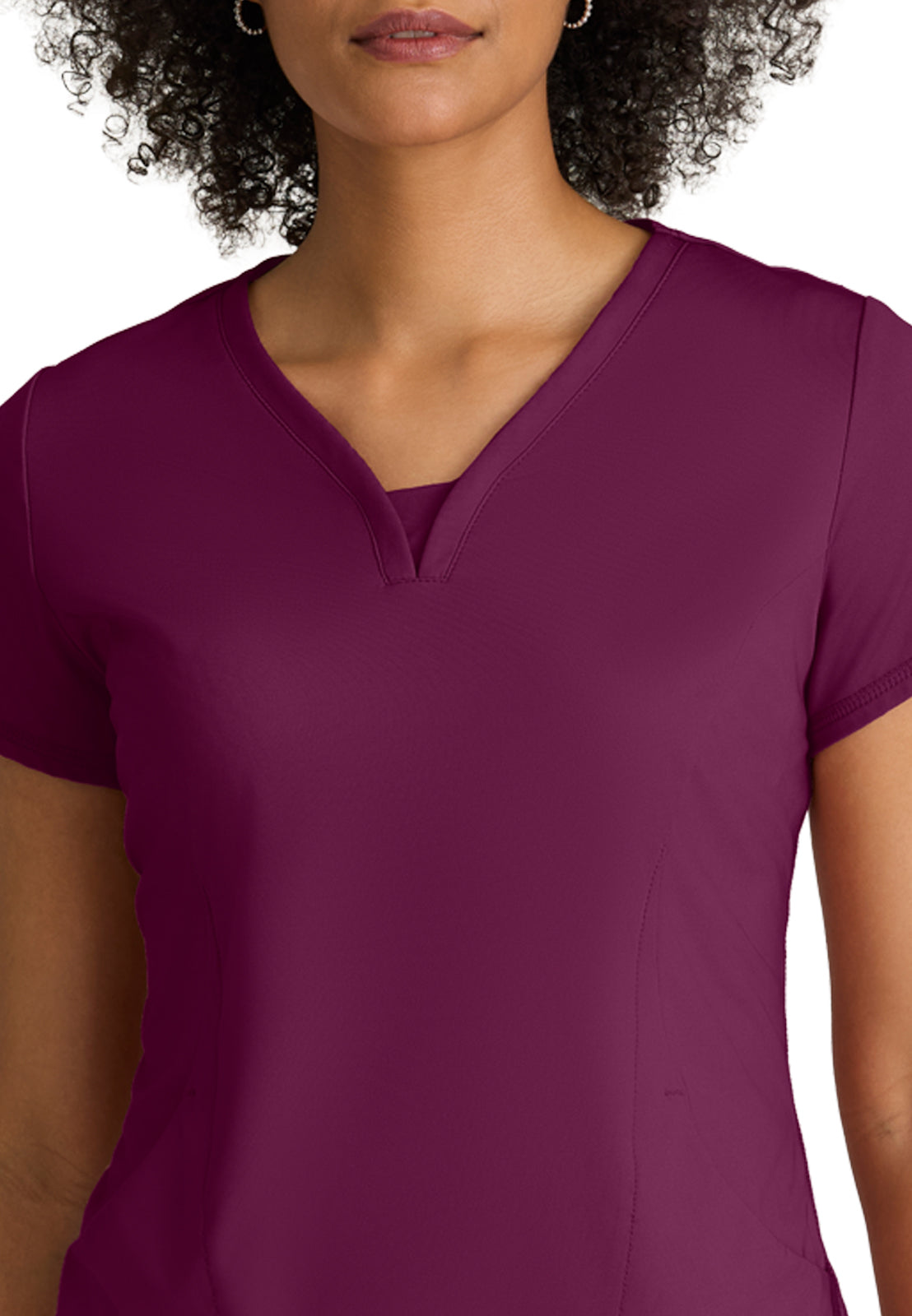 Two Pocket V-Neck Motivate Top - GRST250 - Wine