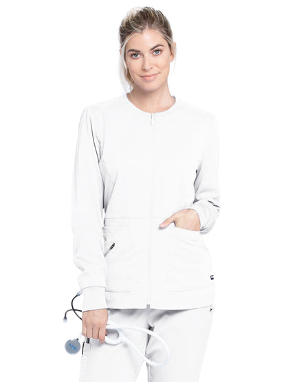 Women's Three-Pocket Millie Warm-Up Jacket - GRSW017 - White