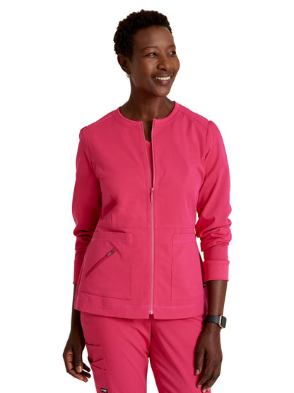 Women's Three-Pocket Millie Warm-Up Jacket - GRSW017 - Vibrance Pink