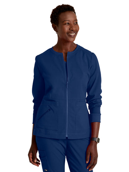 Women's Three-Pocket Millie Warm-Up Jacket - GRSW017 - Indigo (Navy)