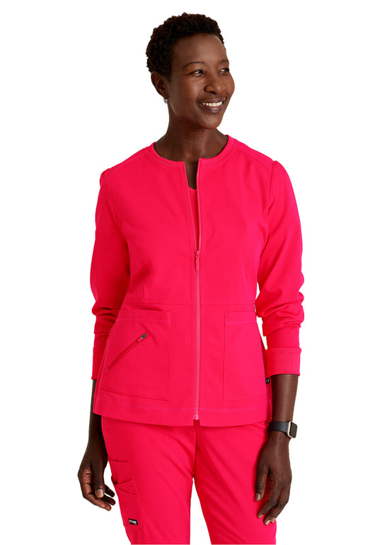 Women's Three-Pocket Millie Warm-Up Jacket - GRSW017 - Scarlet Red