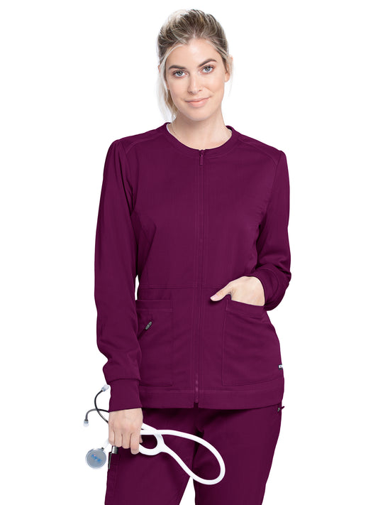 Women's Three-Pocket Millie Warm-Up Jacket - GRSW017 - Wine