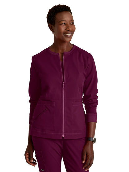 Women's Three-Pocket Millie Warm-Up Jacket - GRSW017 - Wine