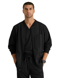 Men's Five-Pocket React Warm-Up Scrub Jacket - GRSW871 - Black
