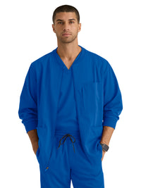 Men's Five-Pocket React Warm-Up Scrub Jacket - GRSW871 - New Royal