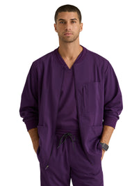 Men's Five-Pocket React Warm-Up Scrub Jacket - GRSW871 - Eggplant
