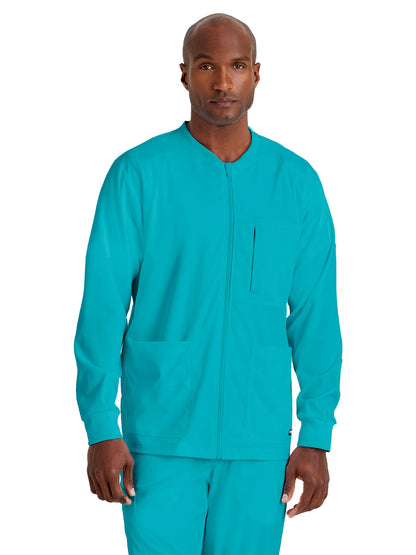 Men's Five-Pocket React Warm-Up Scrub Jacket - GRSW871 - Teal
