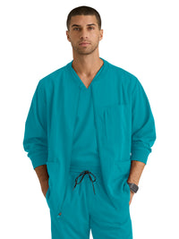 Men's Five-Pocket React Warm-Up Scrub Jacket - GRSW871 - Teal