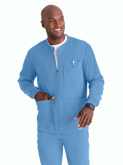 Men's Five-Pocket React Warm-Up Scrub Jacket - GRSW871 - Ciel Blue