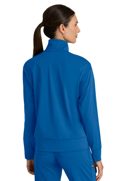 Four Pocket Zip Front Collar Ease Warm-Up Scrub Jacket - GRSW923 - New Royal