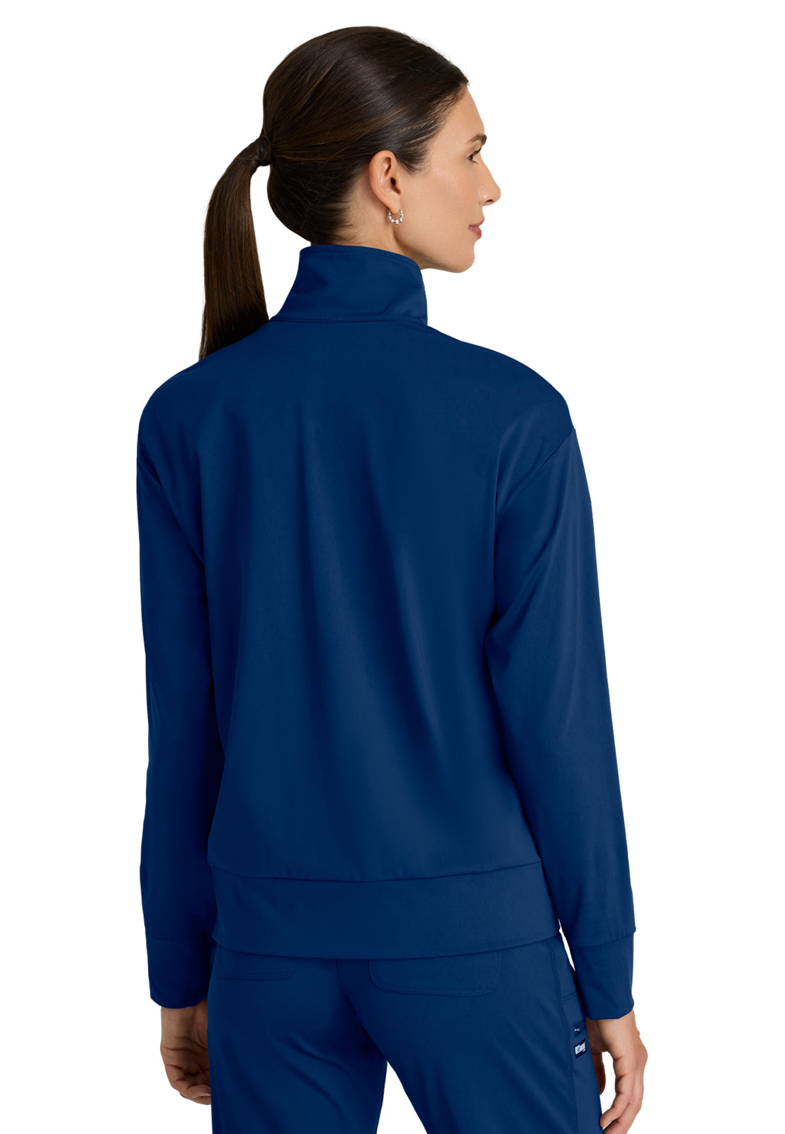 Four Pocket Zip Front Collar Ease Warm-Up Jacket - GRSW923 - Indigo (Navy)