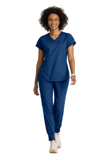 Three Pocket V-Neck Evelyn Scrub Top - GRT261 - Indigo (Navy)