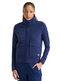 Women's Three-Pocket Waffle Knit Regina Jacket - GSSJ943 - Indigo