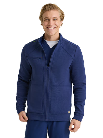 Men's Five-Pocket Waffle Knit Ron Jacket - GSSJ944 - Indigo