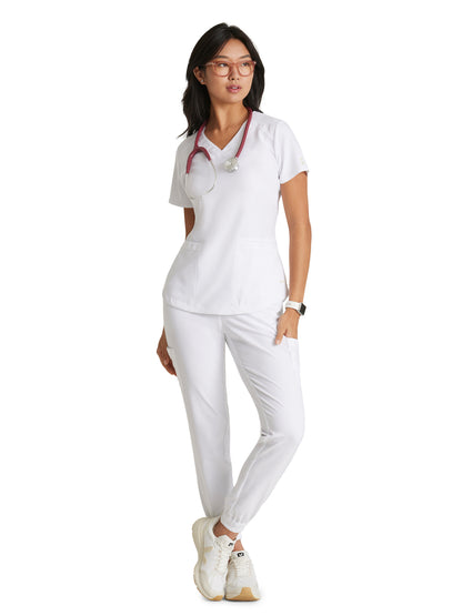 Women's Six-Pocket Terra Jogger Scrub Pant - GSSP625 - White