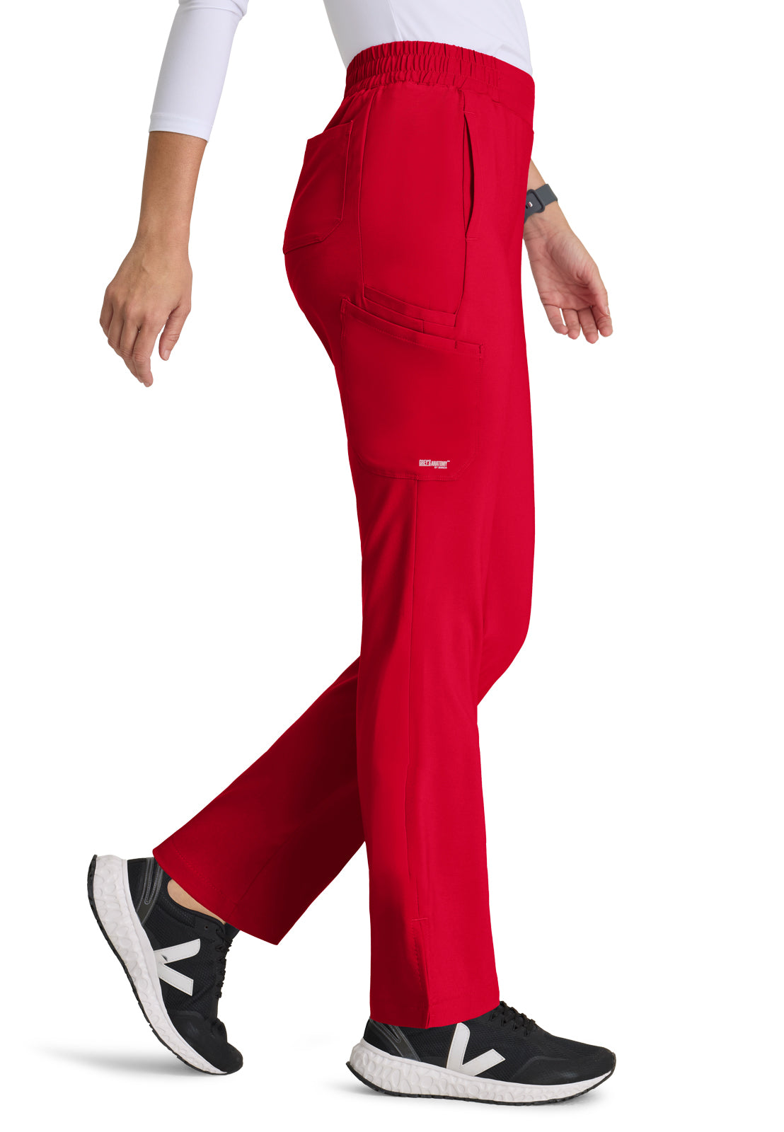 Women's Six-Pocket Tapered Leg Cosmo Scrub Pant - GSSP627 - True Red