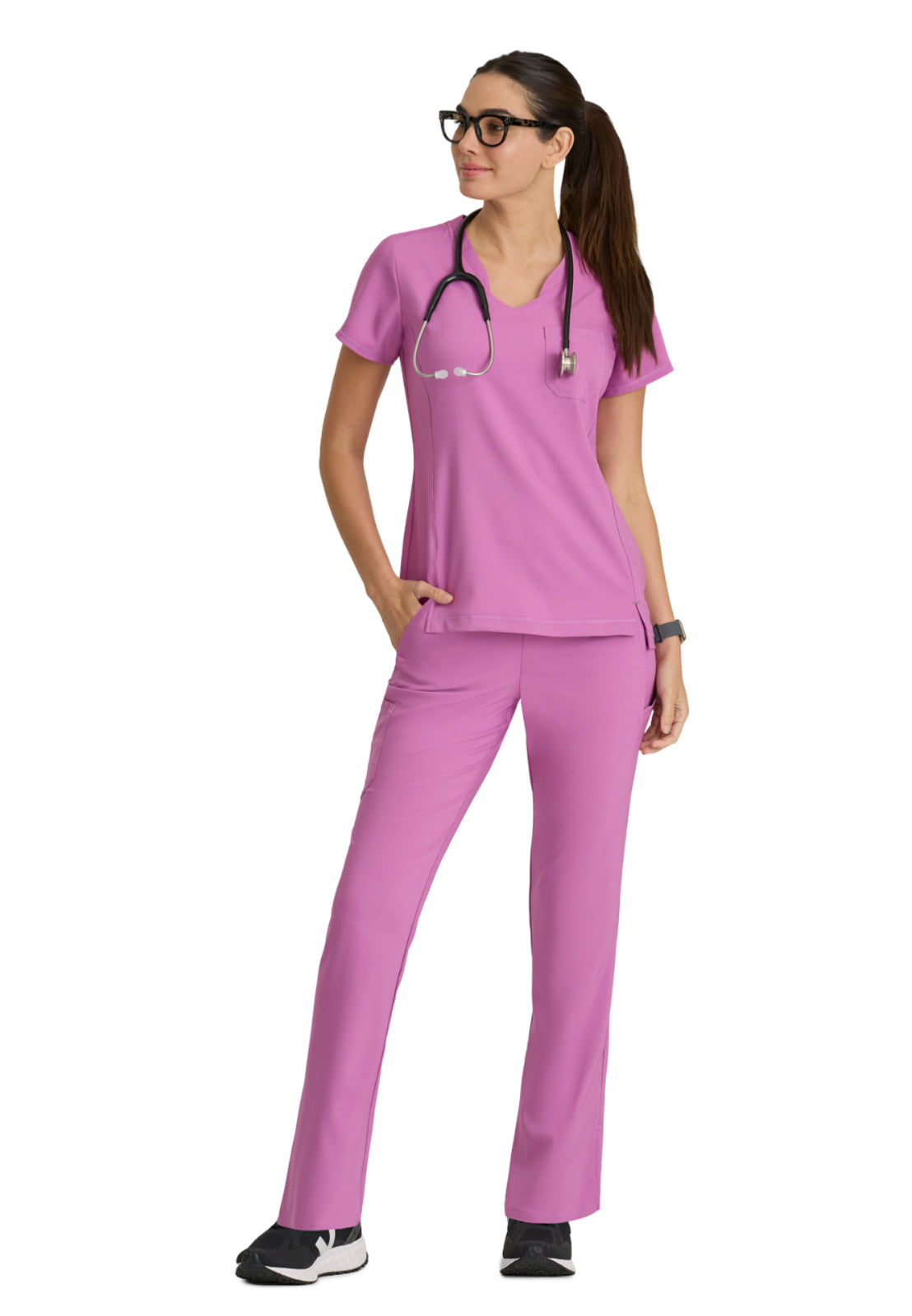 Women's Six-Pocket Tapered Leg Cosmo Scrub Pant - GSSP627 - Twilight Mauve