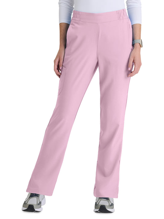 Women's Six-Pocket Tapered Leg Cosmo Scrub Pant - GSSP627 - Misty Pink