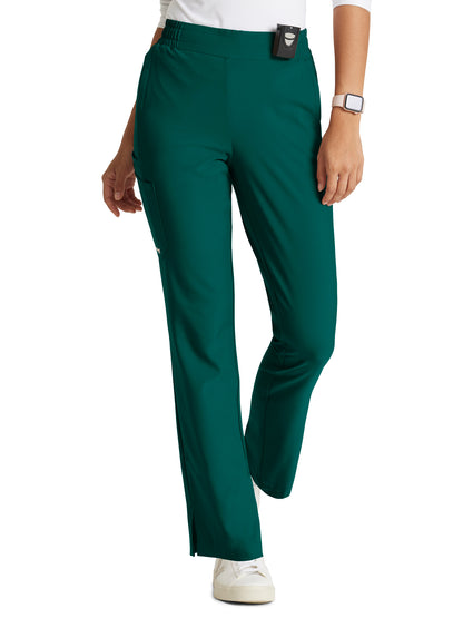 Women's Six-Pocket Tapered Leg Cosmo Scrub Pant - GSSP627 - Hunter Green