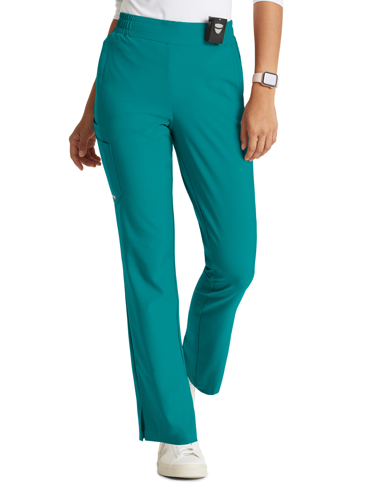 Women's Six-Pocket Tapered Leg Cosmo Scrub Pant - GSSP627 - Teal