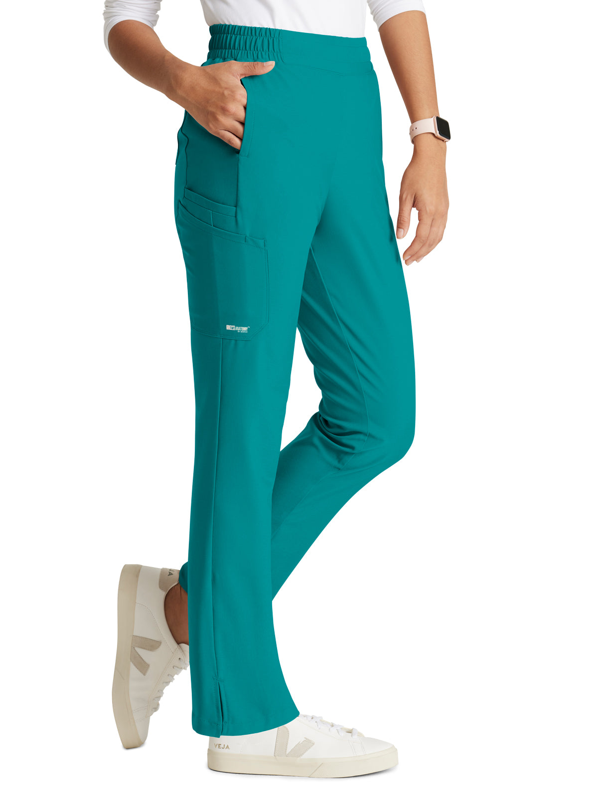 Women's Six-Pocket Tapered Leg Cosmo Scrub Pant - GSSP627 - Teal