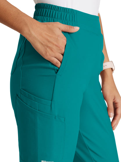 Women's Six-Pocket Tapered Leg Cosmo Scrub Pant - GSSP627 - Teal