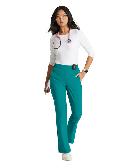 Women's Six-Pocket Tapered Leg Cosmo Scrub Pant - GSSP627 - Teal