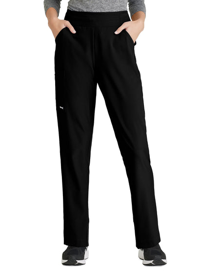 Women's 5 Pocket High Rise Tapered Leg Flight Scrub Pant - GSSP651 - Black