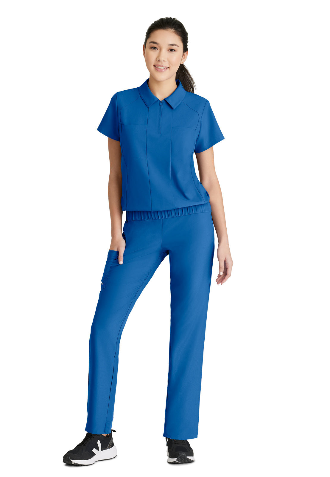 Women's 5 Pocket High Rise Tapered Leg Flight Scrub Pant - GSSP651 - New Royal