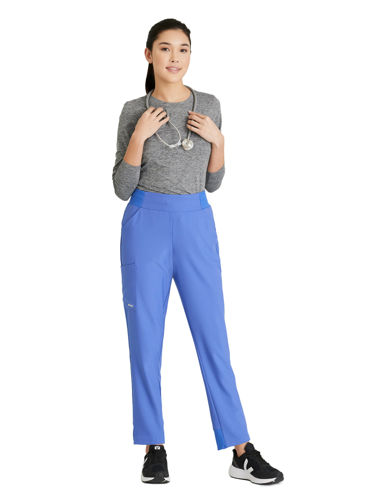 Women's 5 Pocket High Rise Tapered Leg Flight Scrub Pant - GSSP651 - Vivid Lapis