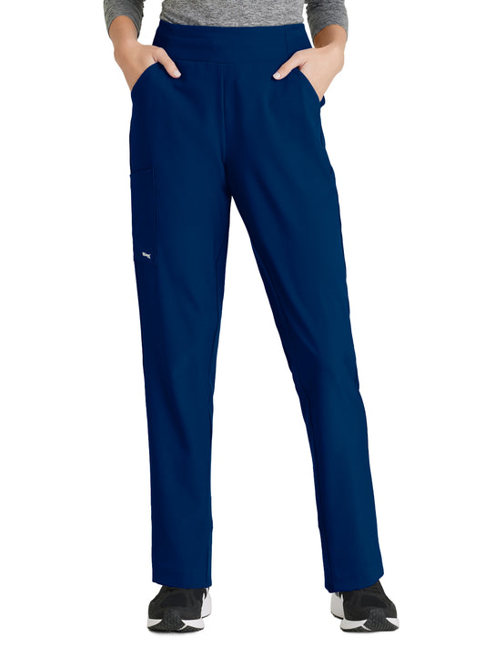 Women's 5 Pocket High Rise Tapered Leg Flight Scrub Pant - GSSP651 - Indigo