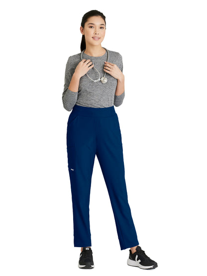 Women's 5 Pocket High Rise Tapered Leg Flight Scrub Pant - GSSP651 - Indigo