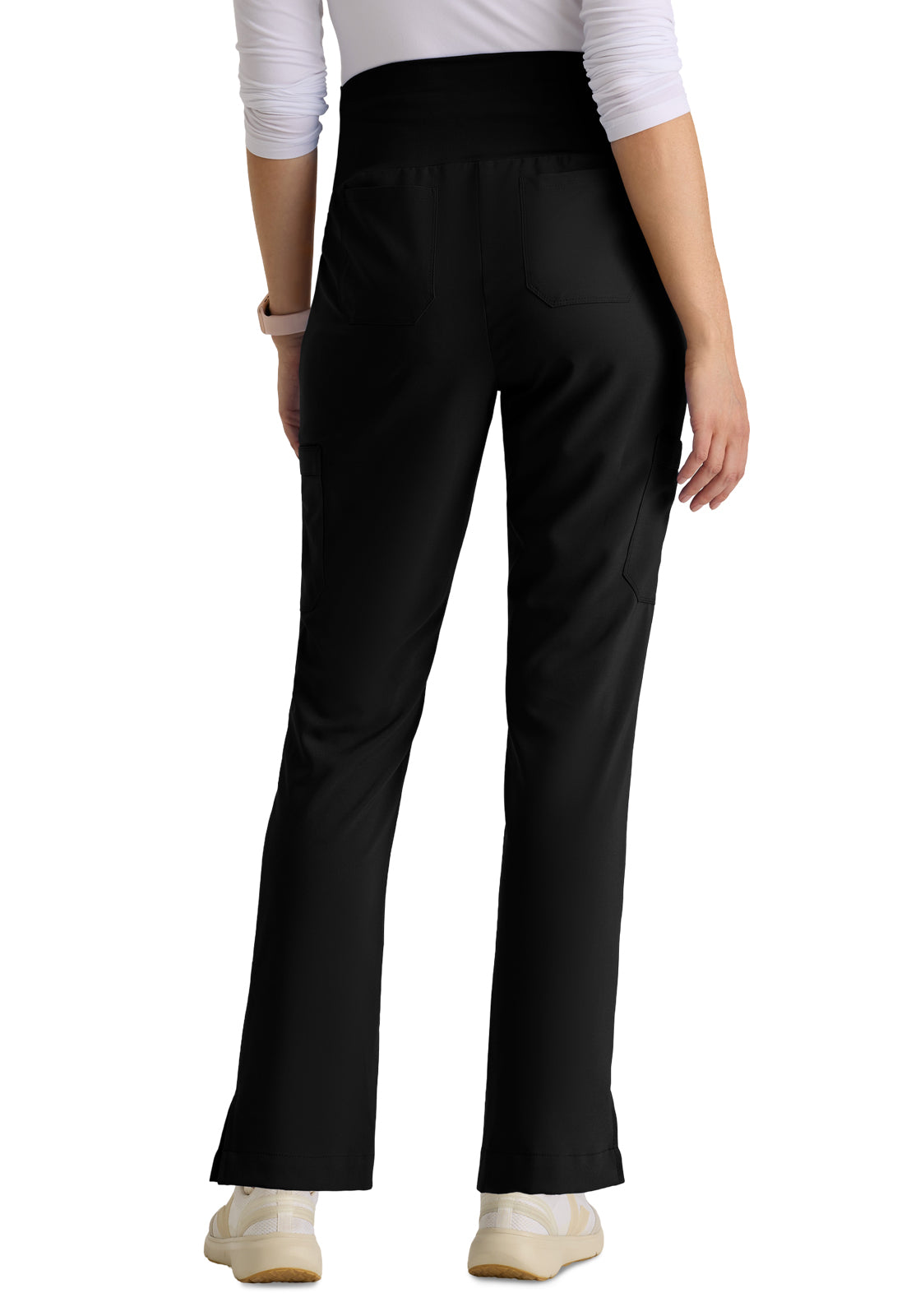 Six Pocket Jersey Knit Stretch Waistband Evolve Maternity Scrub Pant - GSSP690 - Black