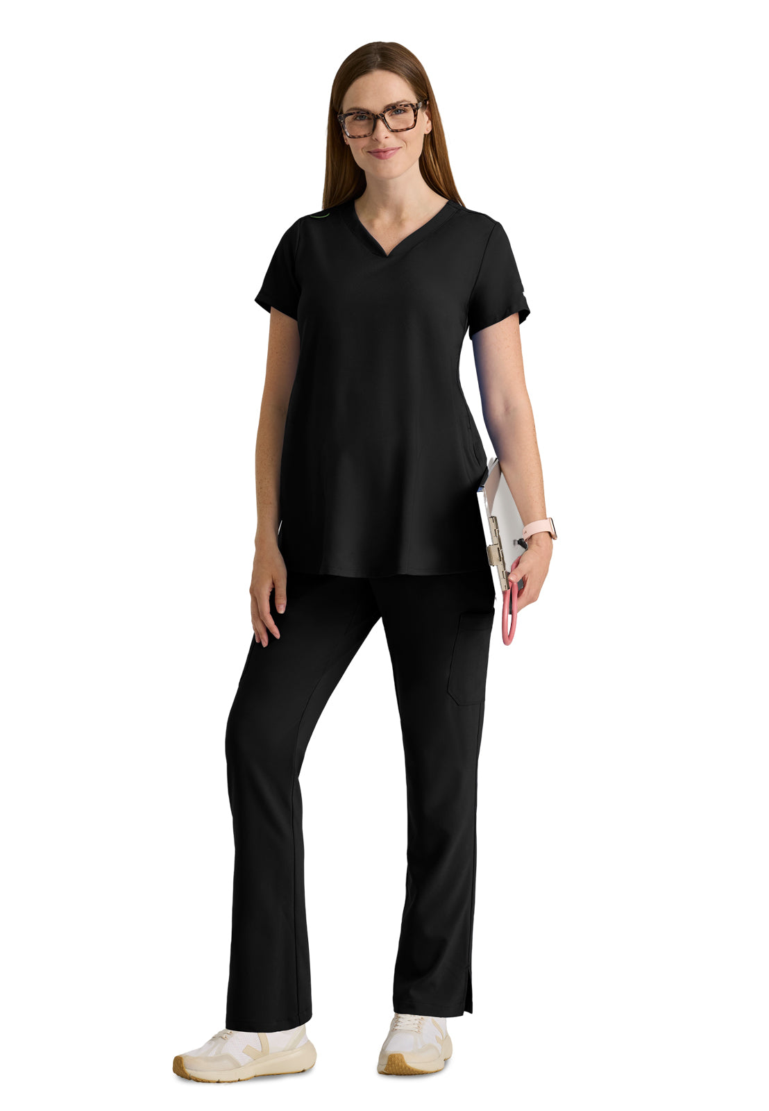 Six Pocket Jersey Knit Stretch Waistband Evolve Maternity Scrub Pant - GSSP690 - Black