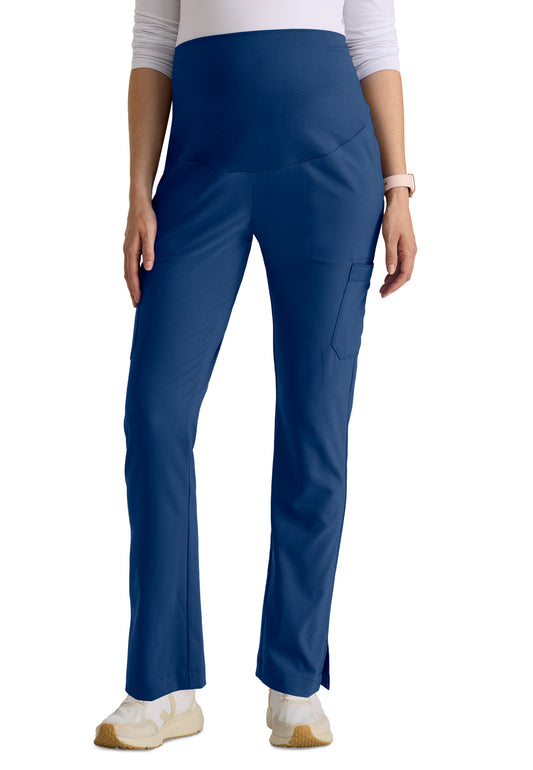 Women's Six Pocket Jersey Knit Stretch Waistband Evolve Maternity Pant - GSSP690 - Indigo (Navy)