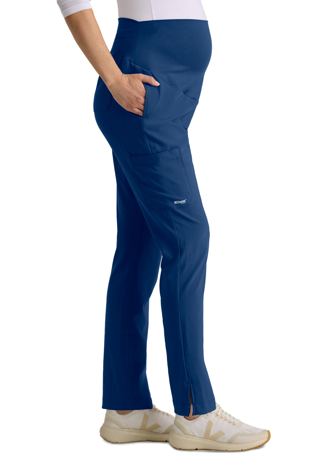 Six Pocket Jersey Knit Stretch Waistband Evolve Maternity Scrub Pant - GSSP690 - Indigo (Navy)