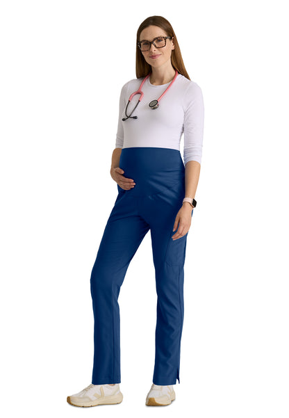 Six Pocket Jersey Knit Stretch Waistband Evolve Maternity Scrub Pant - GSSP690 - Indigo (Navy)