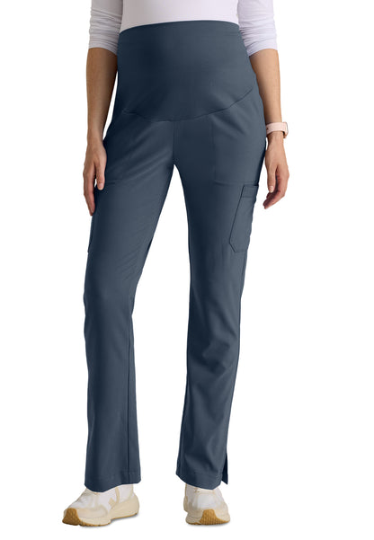 Six Pocket Jersey Knit Stretch Waistband Evolve Maternity Scrub Pant - GSSP690 - Steel