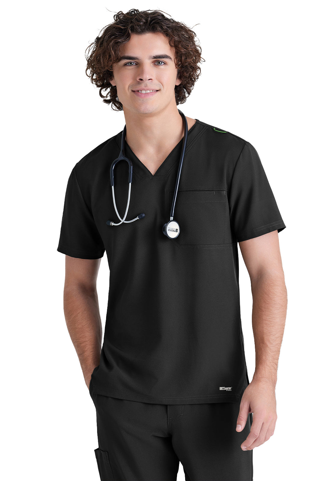Men's Piped V-Neck Journey Top - GSST179 - Black