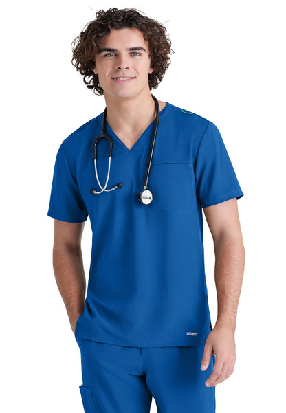 Men's Piped V-Neck Journey Top - GSST179 - New Royal