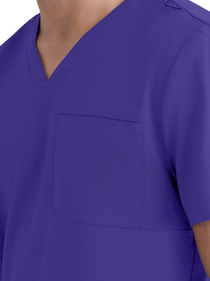 Men's Piped V-Neck Journey Scrub Top - GSST179 - New Grape