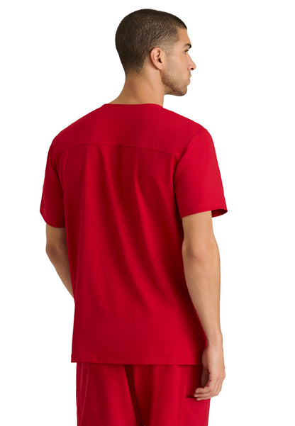 Men's Piped V-Neck Journey Scrub Top - GSST179 - True Red