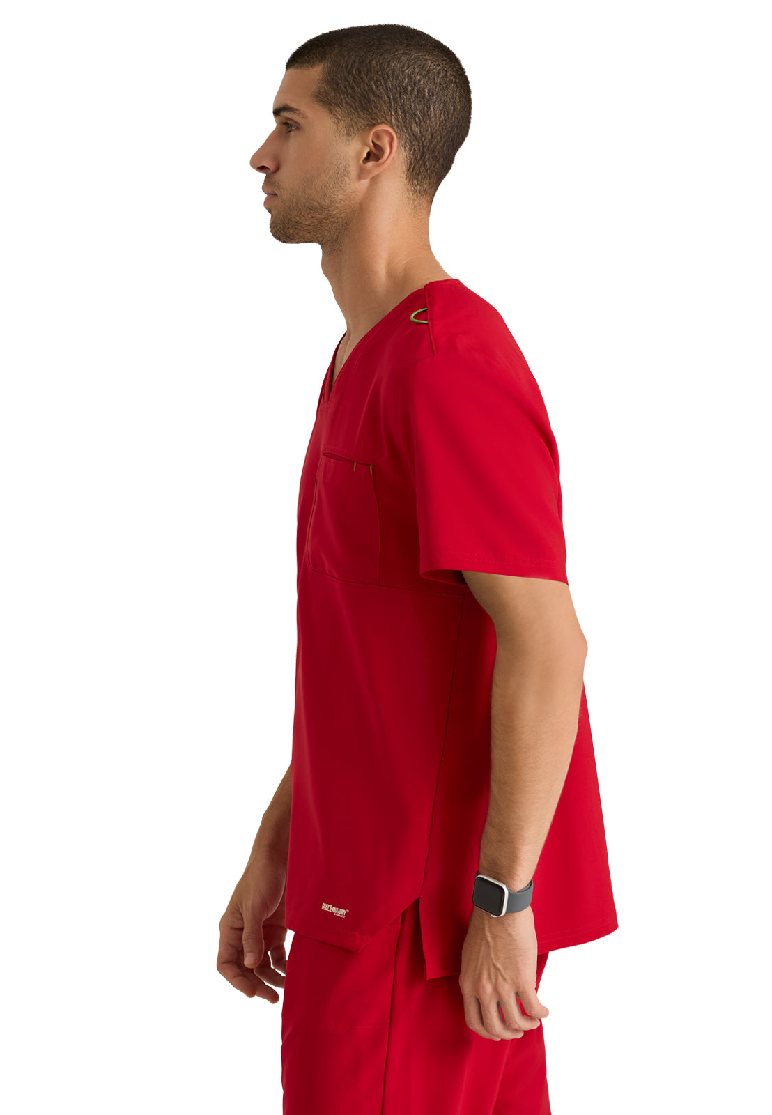 Men's Piped V-Neck Journey Scrub Top - GSST179 - True Red