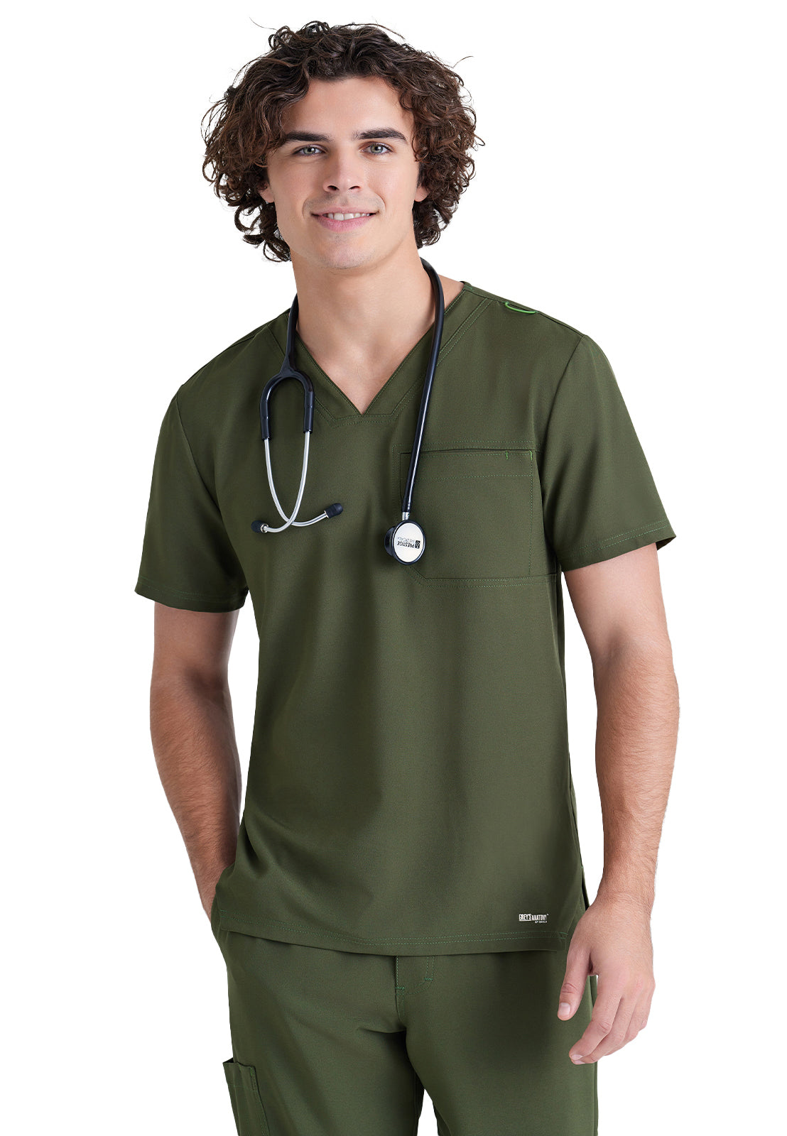 Men's Piped V-Neck Journey Top - GSST179 - Fern