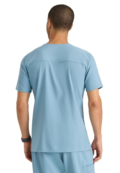 Men's Piped V-Neck Journey Top - GSST179 - Ocean Mist