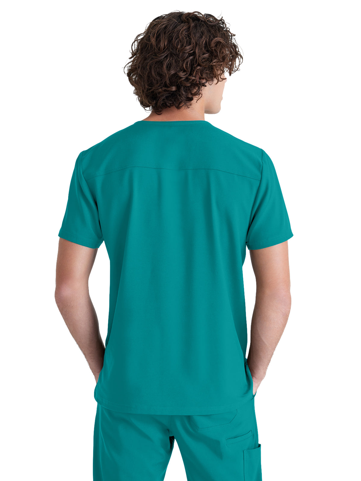 Men's Piped V-Neck Journey Scrub Top - GSST179 - Teal